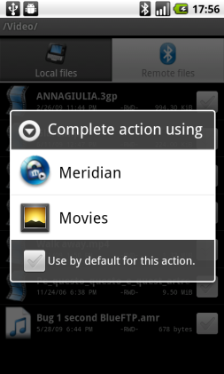 3. (optional) Select the program that should handle the file you are just streaming