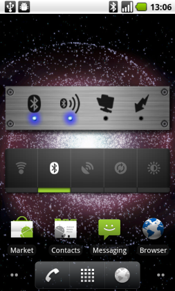 The same discoverable button on the home-screen widget