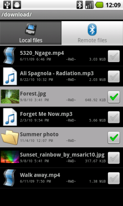 1. Copy some files from a Bluetooth device