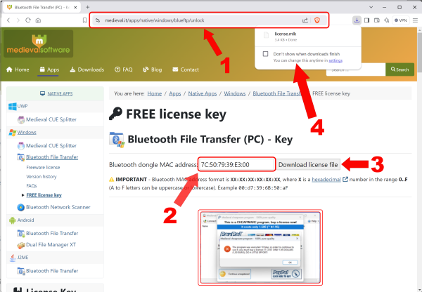 Download a free license key