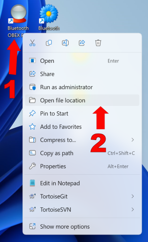 Open program file location folder