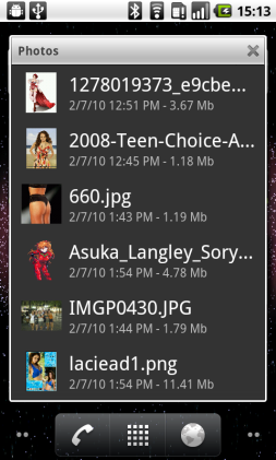 Click to open the folder and click over an element
